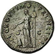 As - Trajan S P Q R OPTIMO PRINCIPI S C; Ceres, Rome, 103-111 reverse image