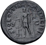As - Trajan S P Q R OPTIMO PRINCIPI S C; Roma and Victory, Rome, 103-111 reverse image