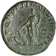 As - Trajan S P Q R OPTIMO PRINCIPI S C; Fortuna, Rome, 103-111 reverse image