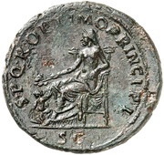 As - Trajan S P Q R OPTIMO PRINCIPI S C; Pax, Rome, 103-111 reverse image