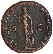 As - Trajan S P Q R OPTIMO PRINCIPI S C; Spes, Rome, 103-111 reverse image