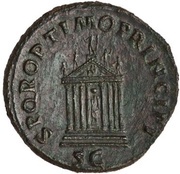 As - Trajan S P Q R OPTIMO PRINCIPI S C; Jupiter and Pax, Rome, 103-111 reverse image