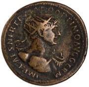 As - Trajan DAC PARTHICO P M TR POT XX COS VI P P obverse image
