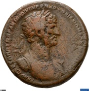 As - Hadrian PONT MAX TR POT COS II S C obverse image