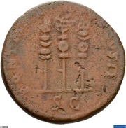 As - Hadrian PONT MAX TR POT COS II S C, Rome, 117 reverse image