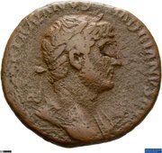 As - Hadrian PONT MAX TR POT COS III BRITANNIA S C; Britannia obverse image