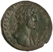 As - Hadrian PONT MAX TR POT COS III S C; Felicitas obverse image