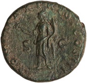 As - Hadrian PONT MAX TR POT COS III S C; Felicitas, Rome, 119-120 reverse image