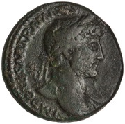 As - Hadrian PONT MAX TR POT COS III S C; Honos obverse image