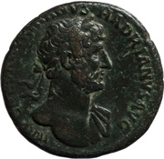 As - Hadrian PONT MAX TR POT COS IIIS C; Aequitas and Moneta obverse image