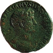 As - Hadrian PONT MAX TR POT COS III S C; Victory obverse image