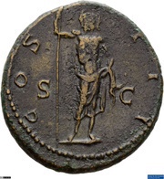 As - Hadrian COS III S C; Janus, Rome, 124-125 reverse image
