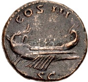 As - Hadrian COS III S C, Rome, 125-127 reverse image