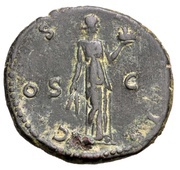 As - Hadrian COS III S C; Fides, Rome, 126-127 reverse image