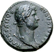 As - Hadrian COS III S C; Salus obverse image