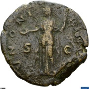 As - Faustina the Elder IVNONI REGINAE S C; Juno, Rome, 138-141 reverse image