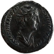 As - Faustina the Elder IVNONI REGINAE S C; Juno obverse image