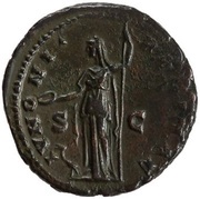 As - Faustina the Elder IVNONI REGINAE S C; Juno, Rome, 138-141 reverse image