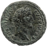 As - Antoninus Pius BONO EVENTVI COS II S C; Bonus Eventus obverse image