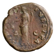 As - Antoninus Pius LIBERALITAS PVBLICA COS II S C; Libertas, Rome, 139 reverse image