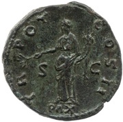 As - Antoninus Pius TR POT COS II PAX S C; Pax, Rome, 139 reverse image