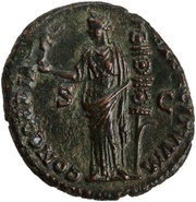 As - Antoninus Pius CONCORDIA EXERCITVVM S C; Concordia and Victory, Rome, 140-144 reverse image