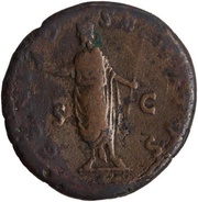 As - Antoninus Pius GENIO SENATVS S C; Genius, Rome, 140-144 reverse image