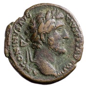 As - Antoninus Pius S C; Apollo obverse image