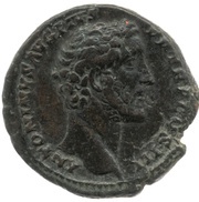 As - Antoninus Pius SALVS AVG S C; Salus obverse image