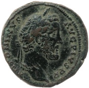 As - Antoninus Pius TIBERIS S C; Tiber obverse image