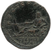 As - Antoninus Pius TIBERIS S C; Tiber, Rome, 140-144 reverse image