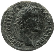 As - Antoninus Pius TR POT COS III S C; Janus obverse image
