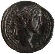 As - Antoninus Pius TR POT COS III S C; Mars obverse image
