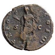 As - Antoninus Pius TR POT COS III S C; Spes, Rome, 140-144 reverse image