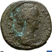 As - Faustina the Elder AETERNITAS S C; Aeternitas obverse image