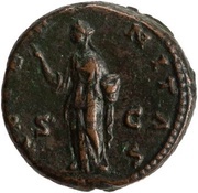 As - Faustina the Elder AETERNITAS S C; Pietas, Rome, 141 reverse image