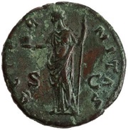 As - Faustina the Elder AETERNITAS S C; Providentia, Rome, 141 reverse image