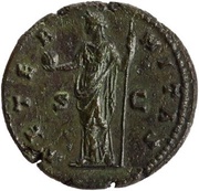 As - Faustina the Elder AETERNITAS S C; Providentia, Rome, 141 reverse image
