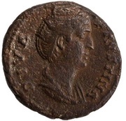 As - Faustina the Elder AVGVSTA S C; Vesta obverse image
