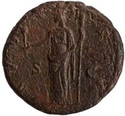 As - Faustina the Elder AVGVSTA S C; Vesta, Rome, 141 reverse image