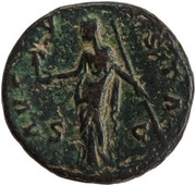 As - Faustina the Elder AVGVSTA S C; Vesta, Rome, 141 reverse image