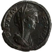 As - Faustina the Elder CONSECRATIO S C; Vesta obverse image