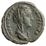 As - Faustina the Elder PIETAS AVG S C; Pietas obverse image