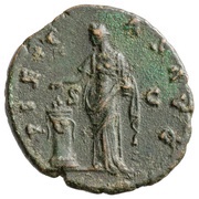As - Faustina the Elder PIETAS AVG S C; Pietas, Rome, 141 reverse image