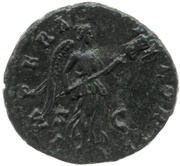 As - Antoninus Pius IMPERATOR II S C; Victory, Rome, 143-144 reverse image
