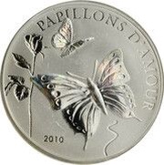 1000 Francs Papillons d'amour, Cameroon, 2010 reverse image