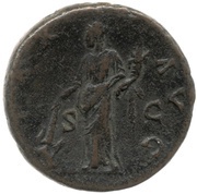 As - Antoninus Pius PAX AVG S C; Pax, Rome, 145-161 reverse image