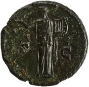 As - Antoninus Pius S C; Apollo, Rome, 145-161 reverse image