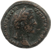 As - Antoninus Pius S C; Mars obverse image
