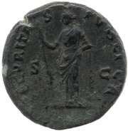 As - Antoninus Pius TR POT COS IIII S C; Securitas, Rome, 145-161 reverse image